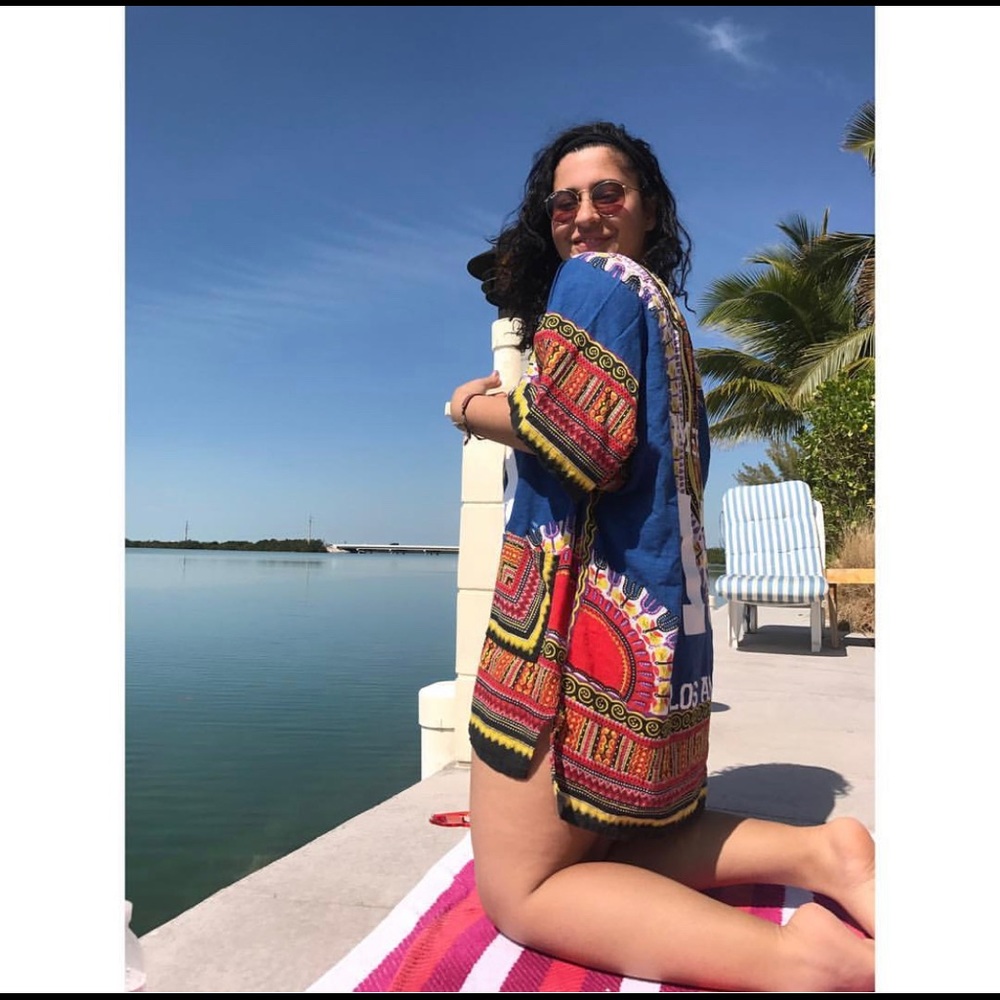 Dimepiece LA Patterned Beach CoverUp Medium